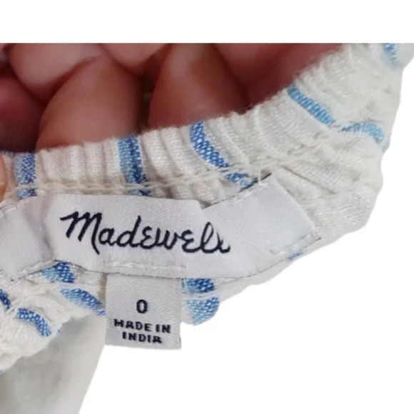 Madewell Women's White and Blue Dress Size 0 - Picture 6 of 8
